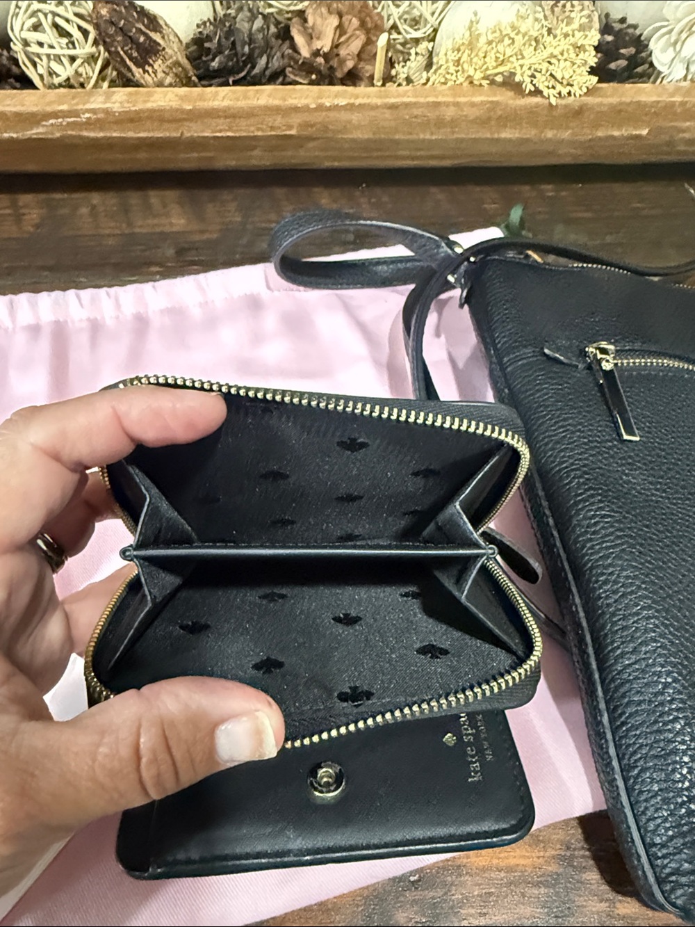 Kate Spade Black Pebbled Leather Crossbody with Matching Wallet - Picture 12 of 16